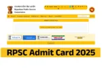 RPSC School Lecturer Recruitment Admit Card
