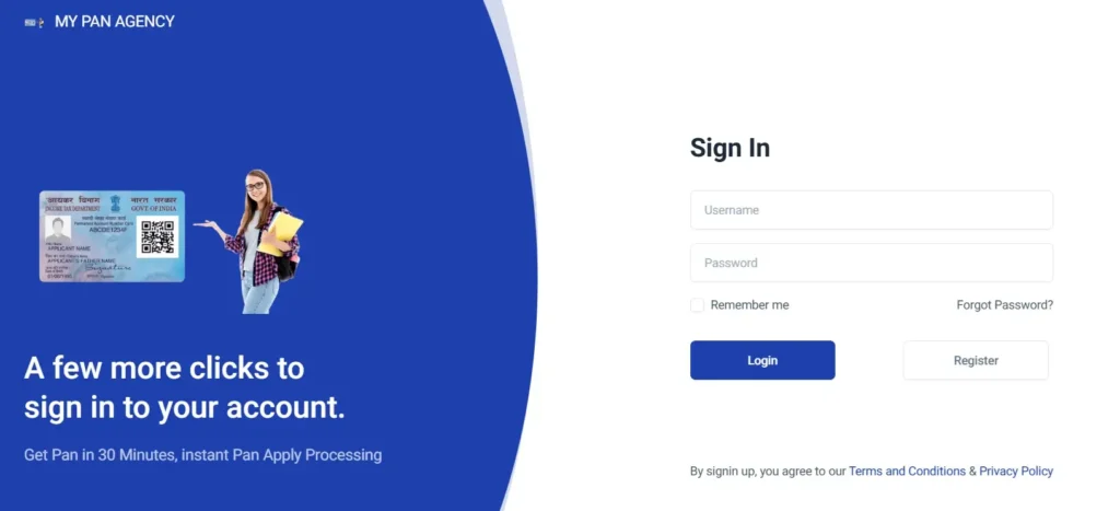How to Apply for PAN Card 2.0 Online Using My PAN Agency (2025) 3 Logging in and Using the Dashboard pan card